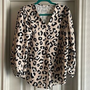 Leopard blouse.